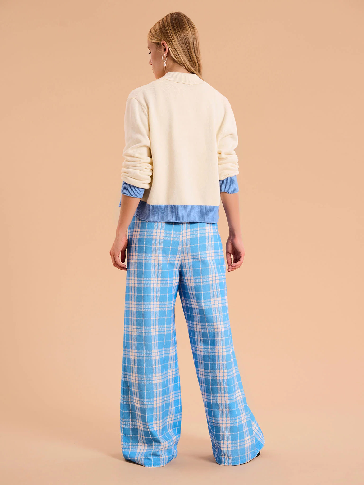 Samara Wide Leg Checked Trouser - Image 2
