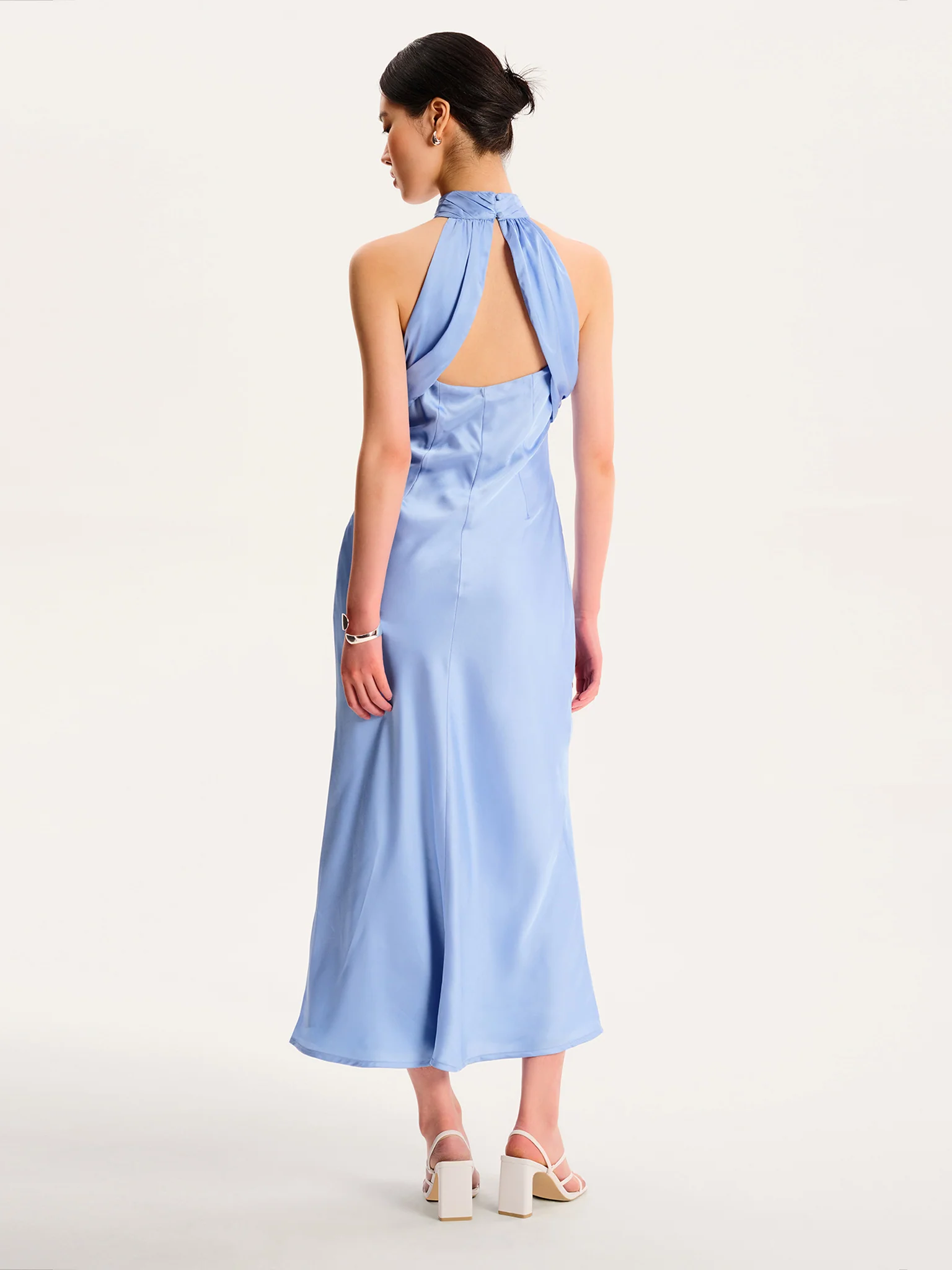 Seychelles Drape Back Detail Dress in Light Blue - Image 4