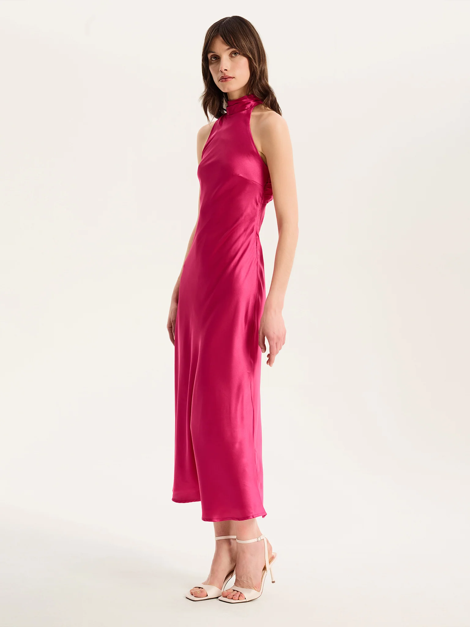 Seychelles Drape Back Detail Dress in Magenta - Image 3