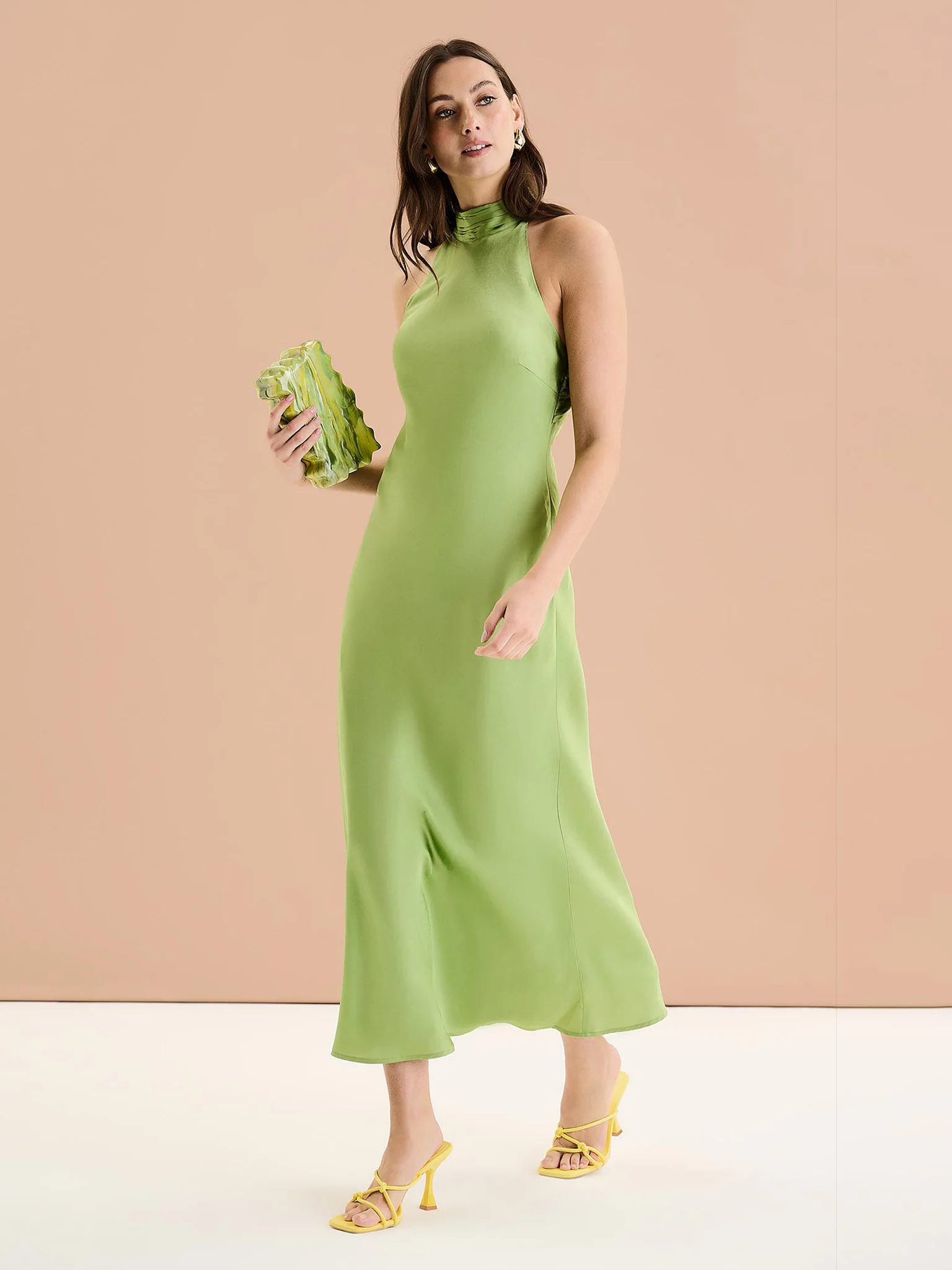 Seychelles Drape Back Detail Dress in Sage - Image 4