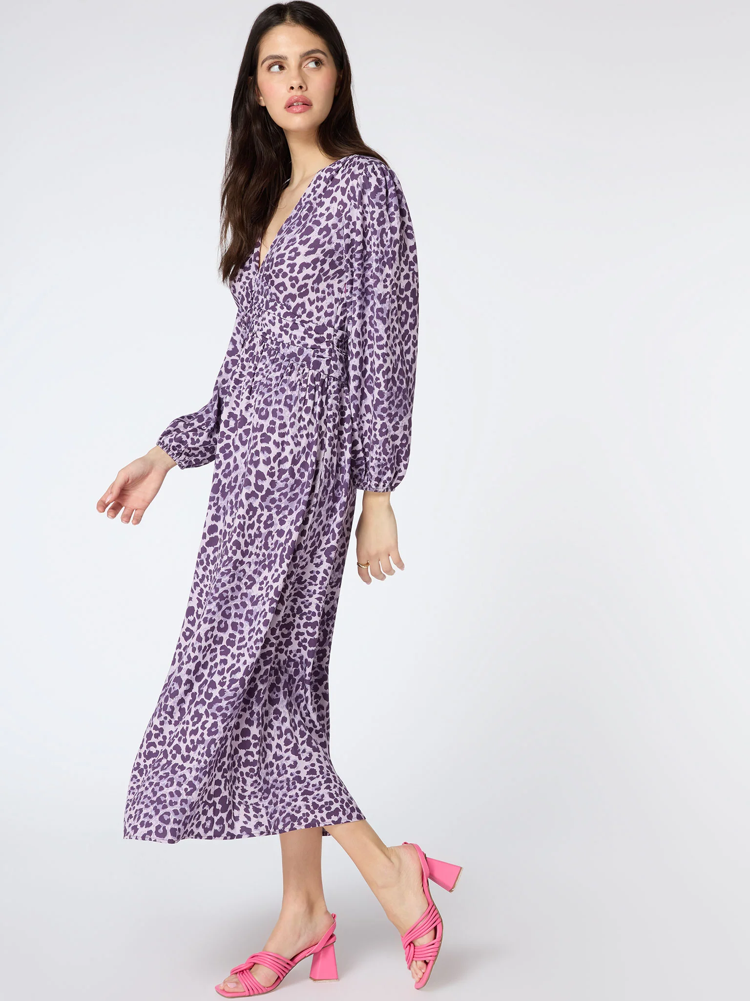 Talia Dress in Purple Cheetah Print - Image 2