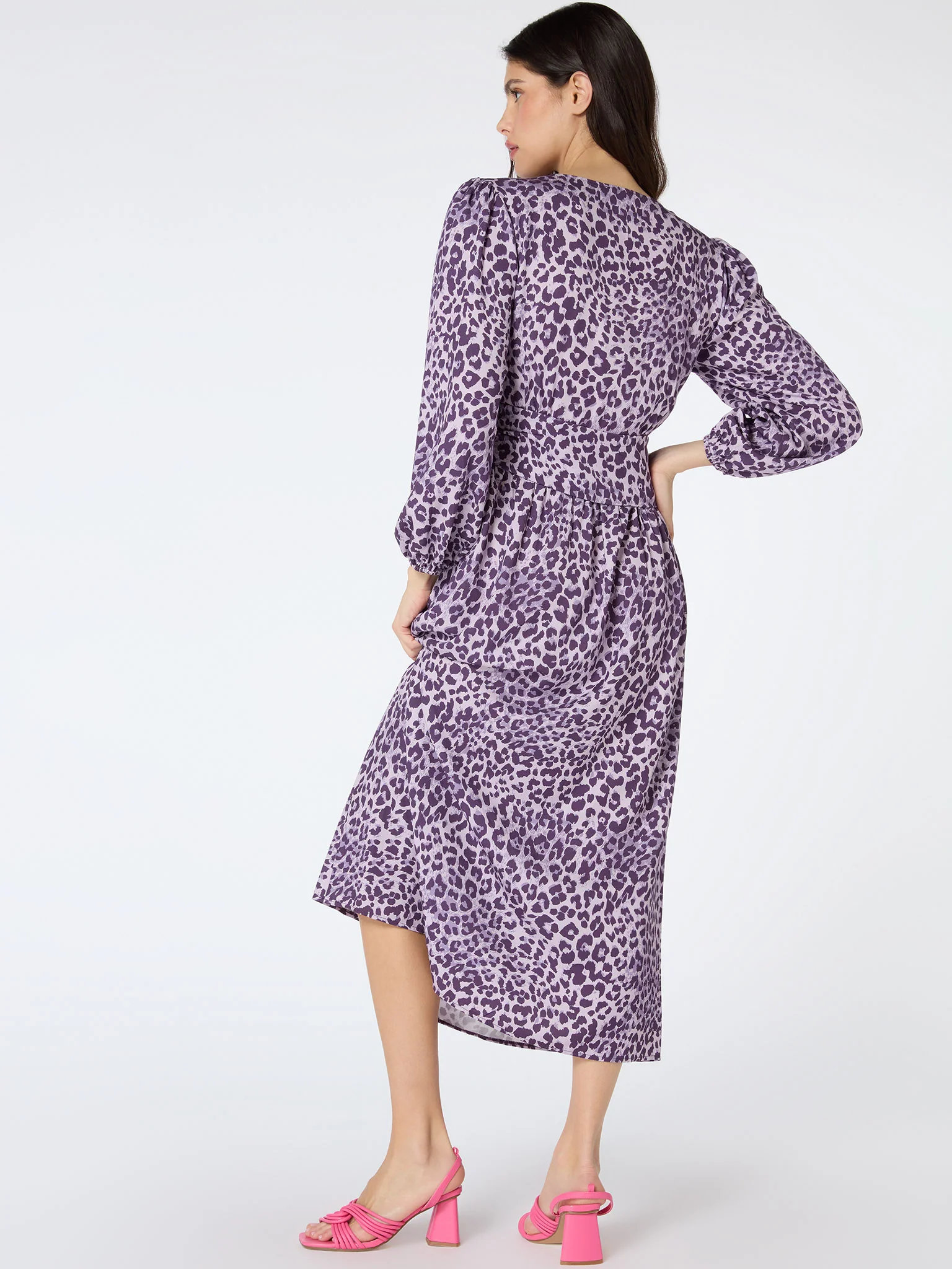 Talia Dress in Purple Cheetah Print - Image 3