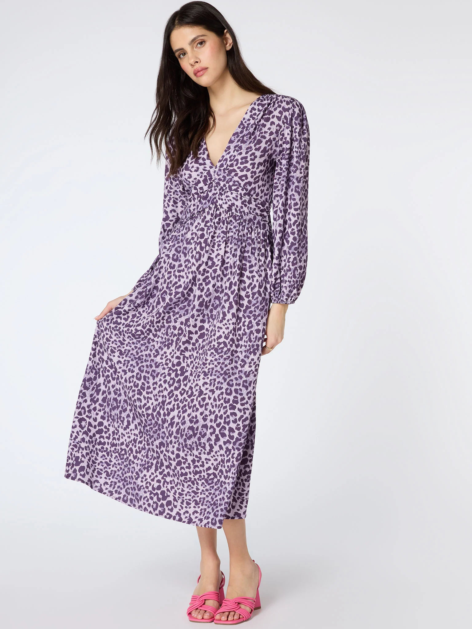 Talia Dress in Purple Cheetah Print - Image 4