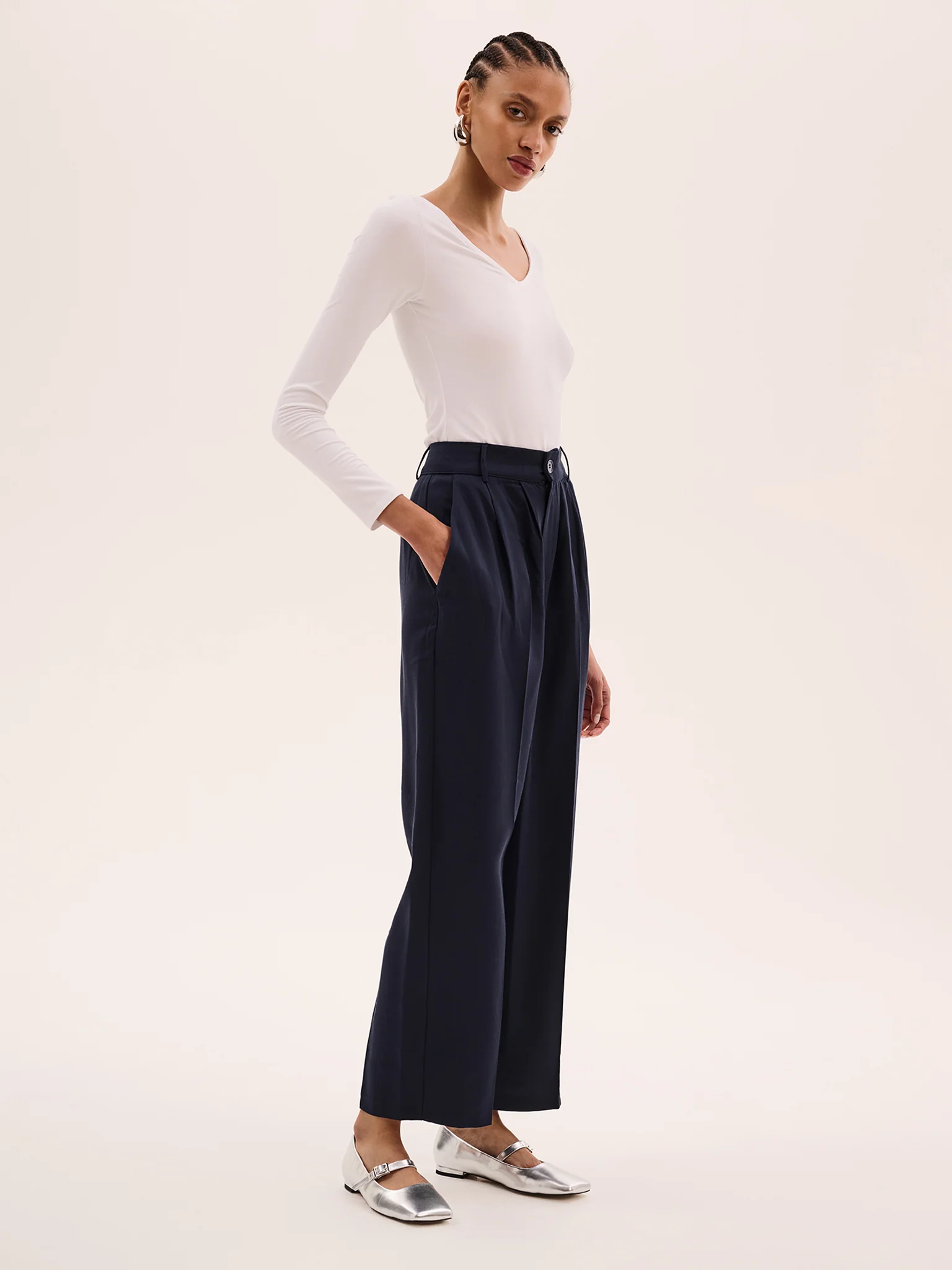 Cinnamon Tall Trouser in Navy - Image 2