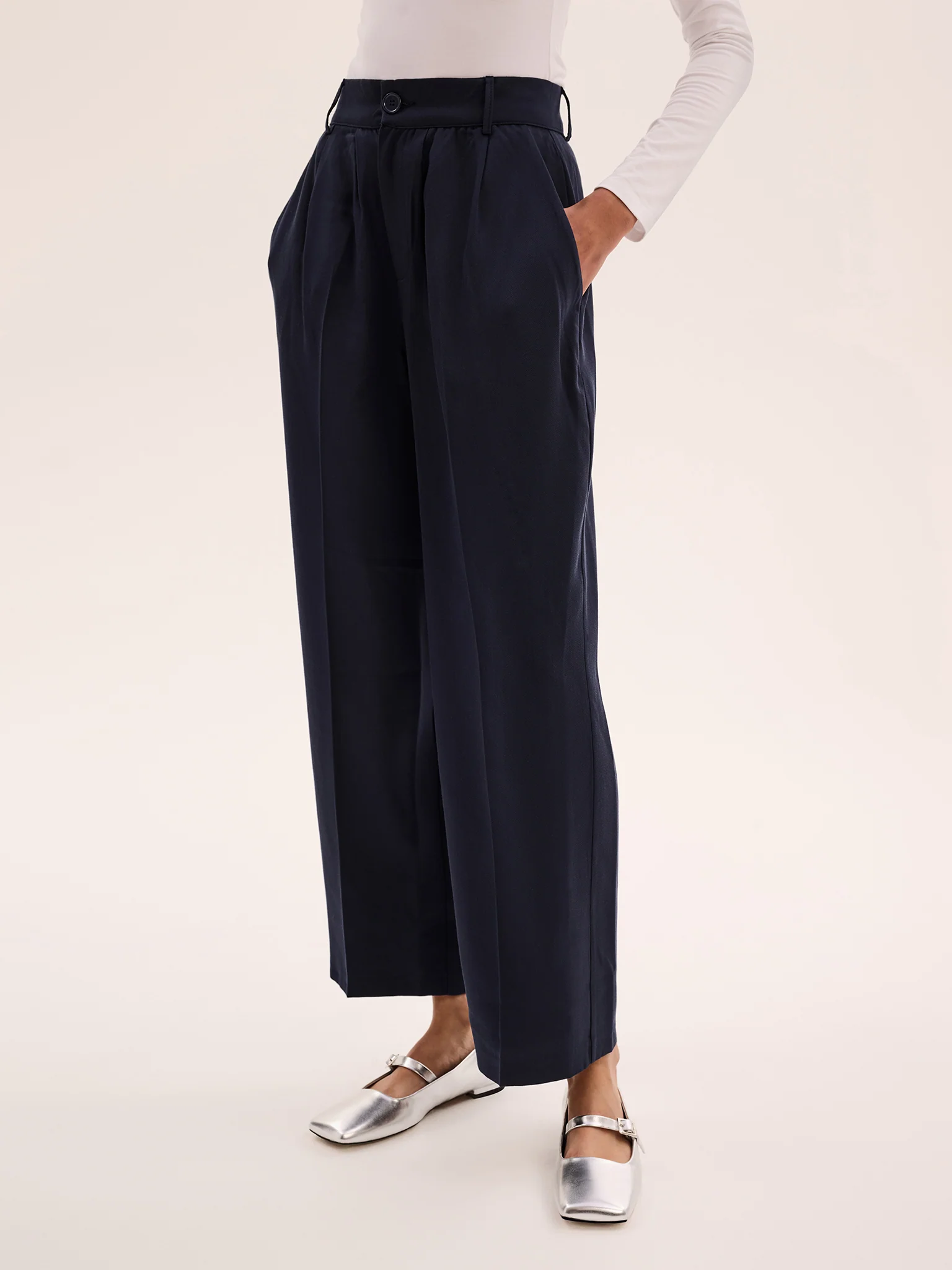 Cinnamon Tall Trouser in Navy - Image 4