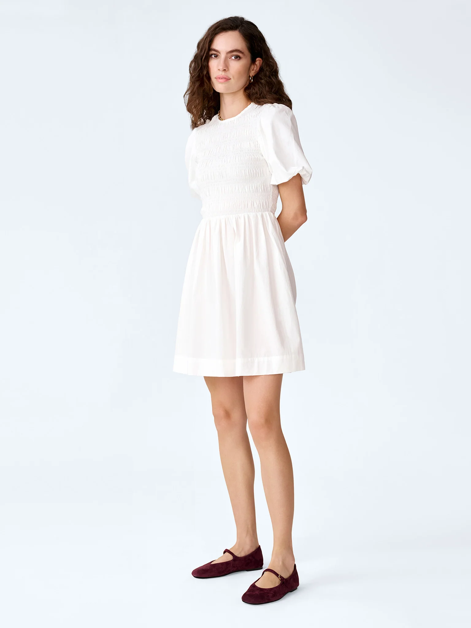 Terri Mini Dress in White - Image 4