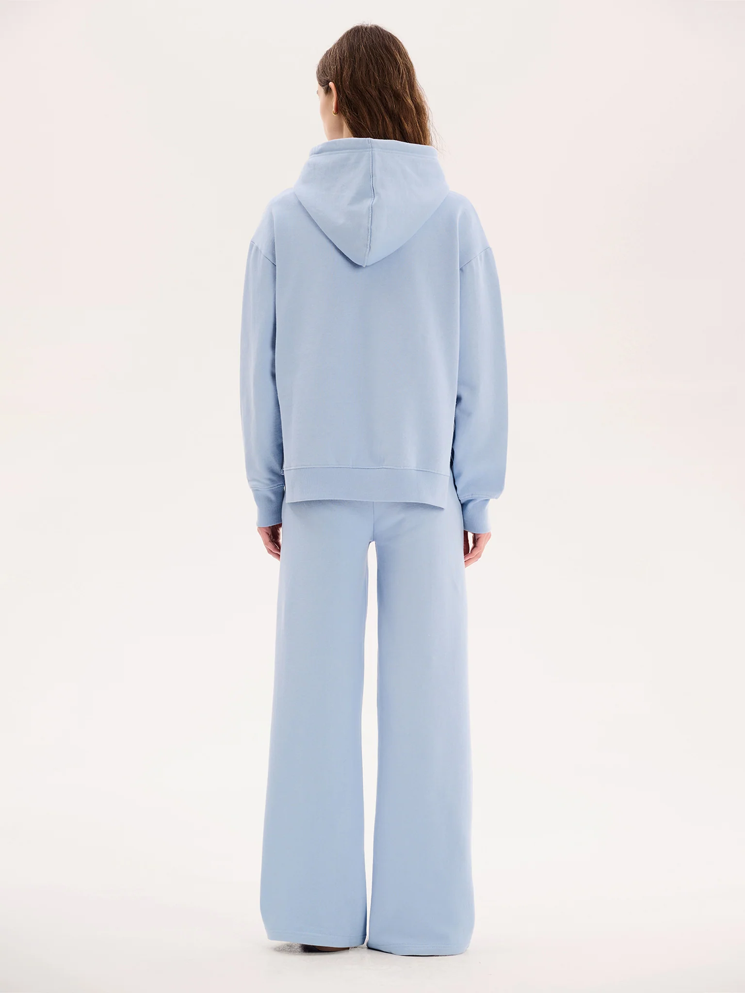 Tie Pullover Hoodie in Light Blue - Image 2