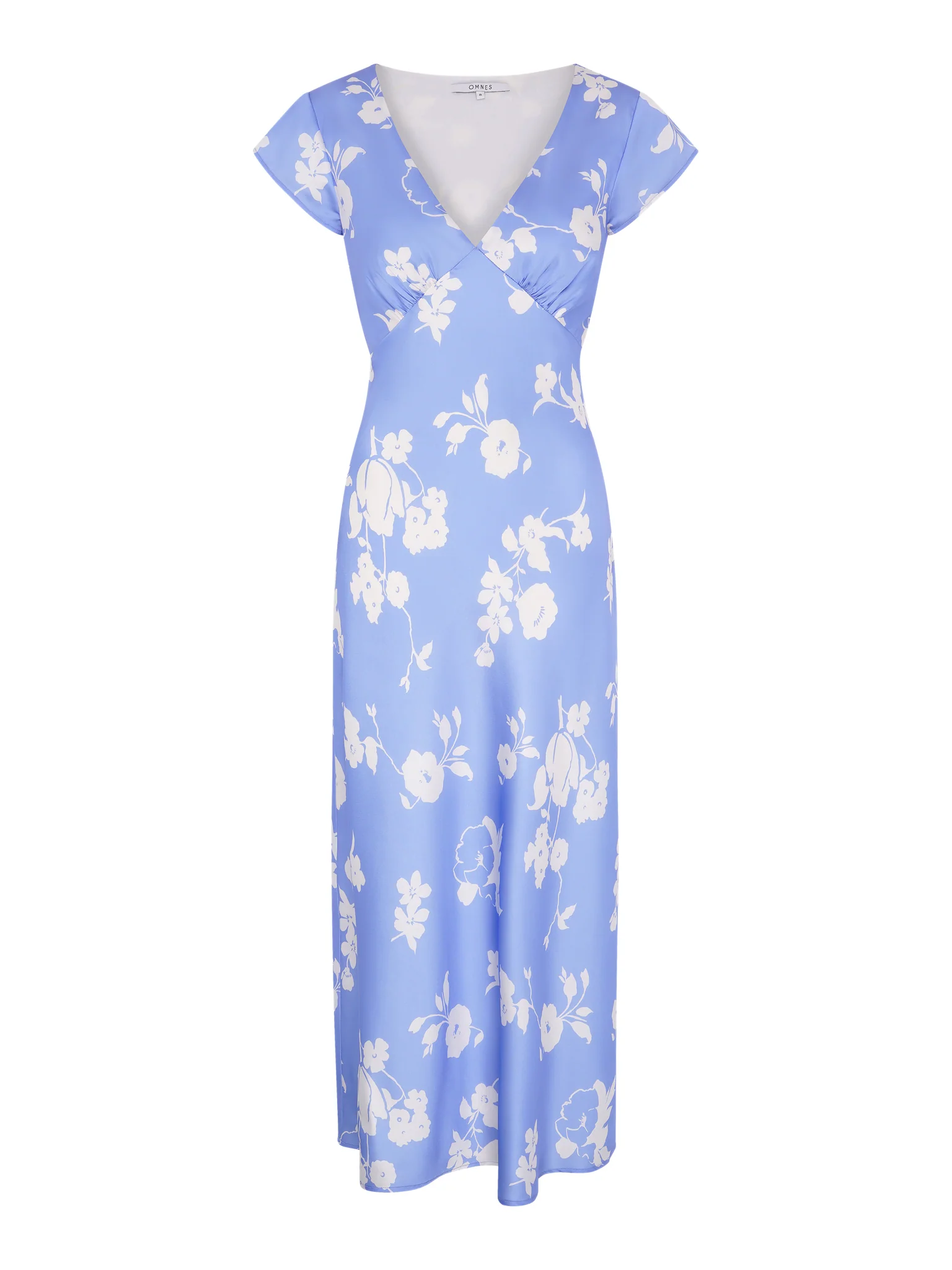 Woolf Short Sleeve Floral Slip Dress in Blue - Image 5