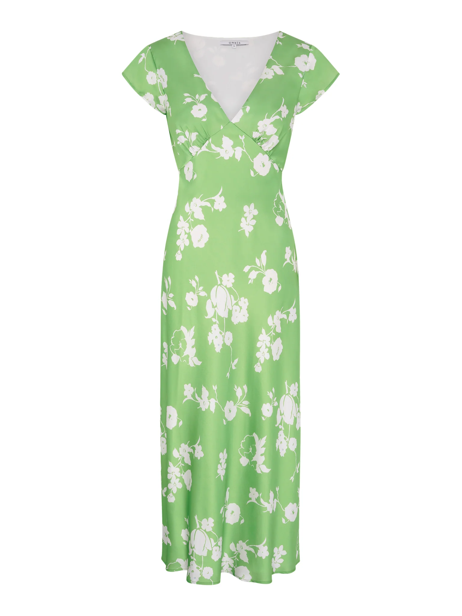Woolf Short Sleeve Floral Slip Dress in Green - Image 5