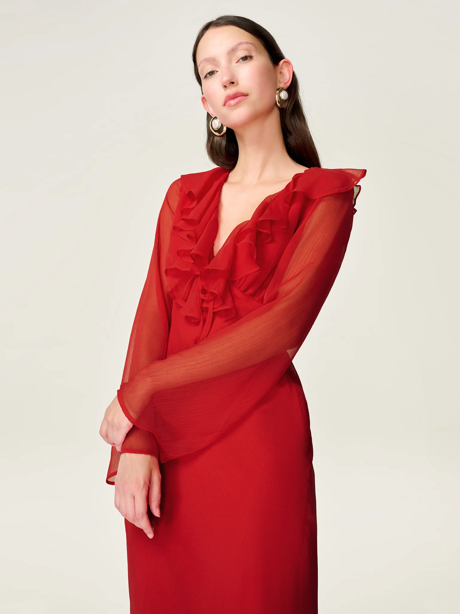 Yvette Dress in Barbados Cherry - Image 4