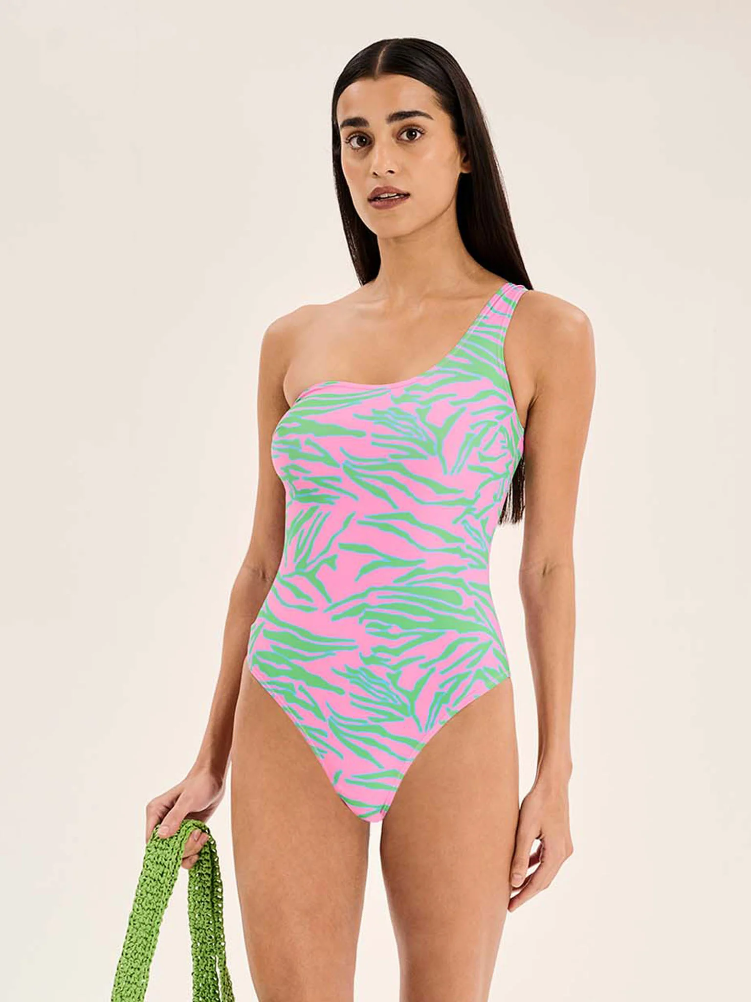 Limited Edition Zadie Tiger Print One Shoulder Swimsuit - Image 2